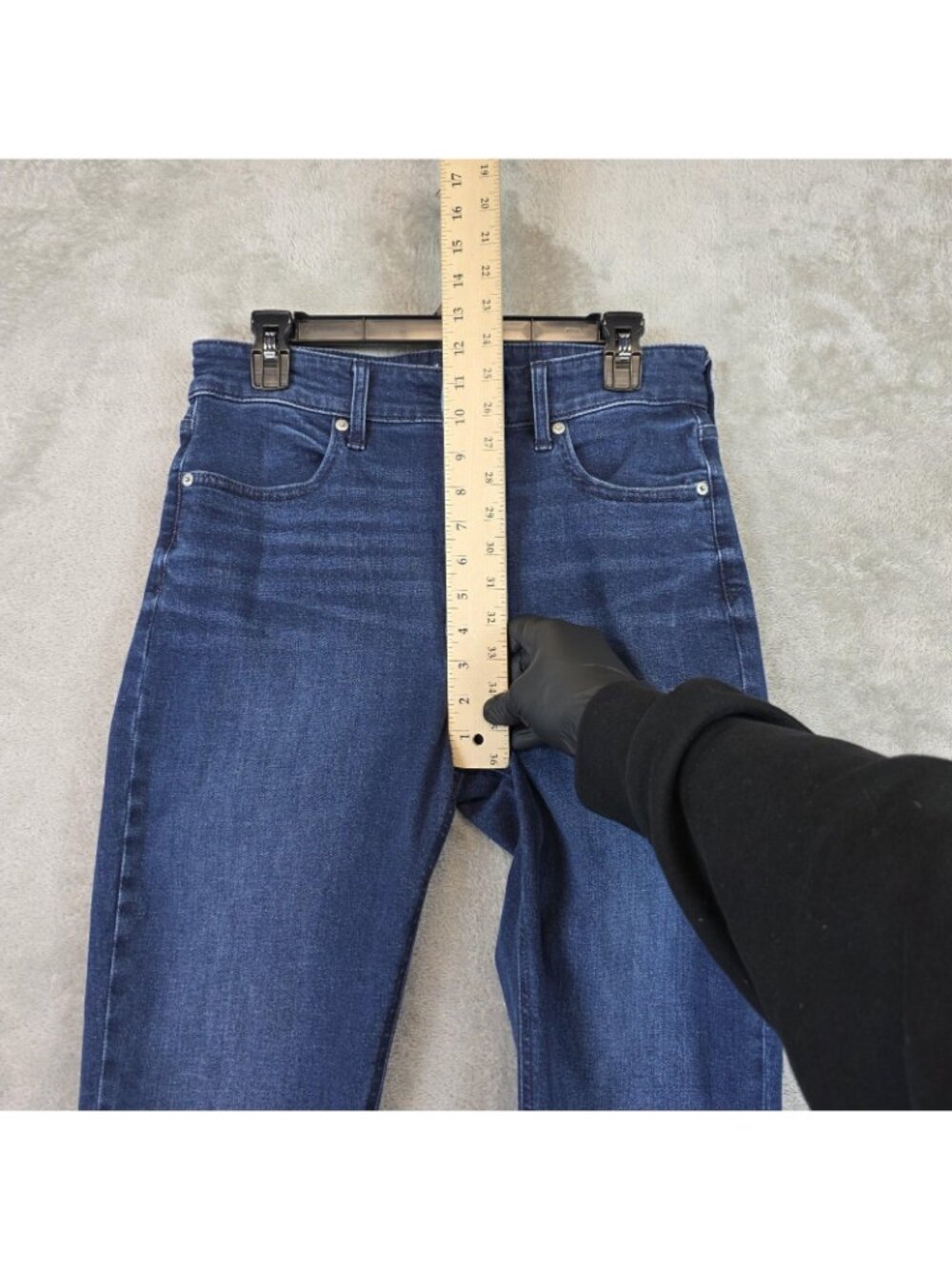 Gap High Rise Cigarette Jeans Womens 12 Blue Dark Wash Tapered Stretch Denim - Picture 8 of 12